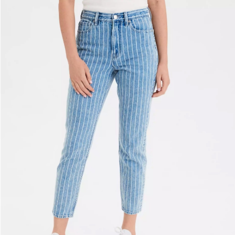 Striped Mom Jeans